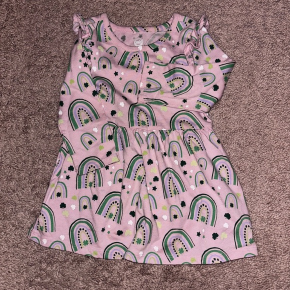 Pink Long Sleeve Shamrock Rainbow - Picture 1 of 1